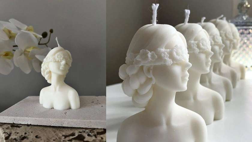 Floral Girl Organic Candle (White)