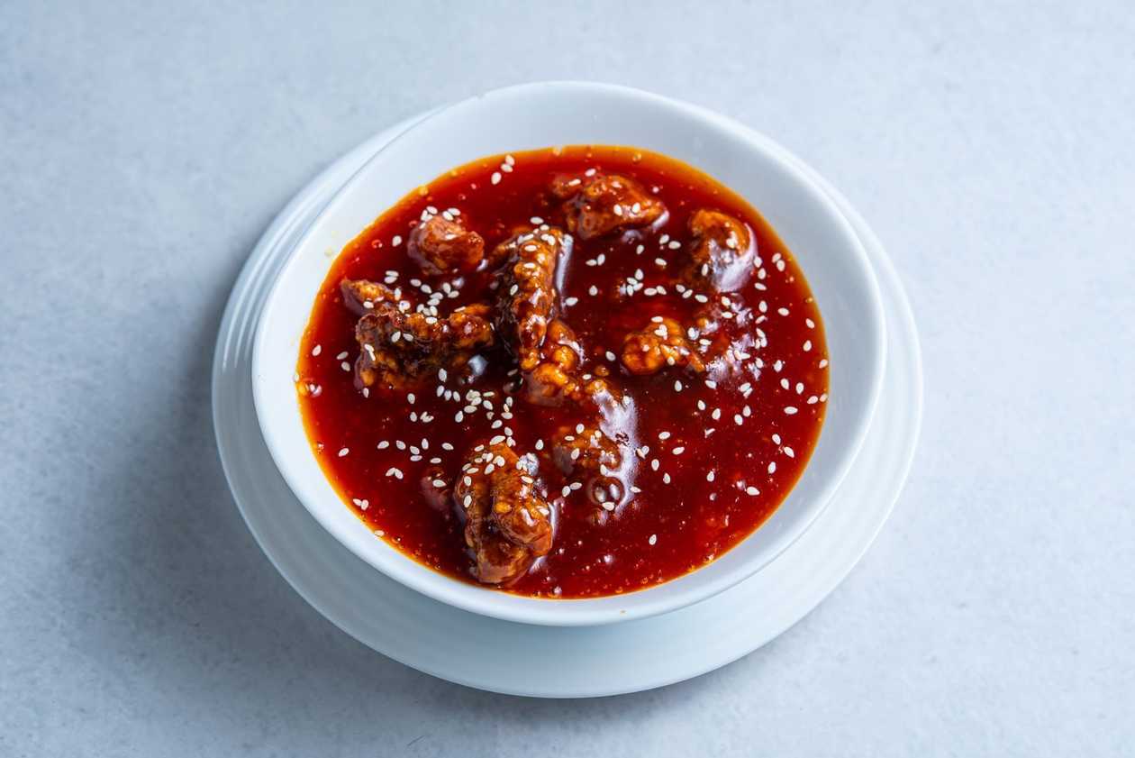 77. Хрустящая свинина с чесночно-кунжутным соусом