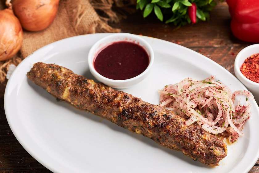 Lulla kebab with veal with cheese
