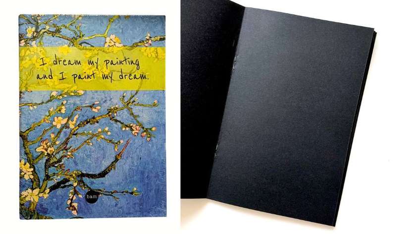 Spring Black Lined Notebook (Hardcover)