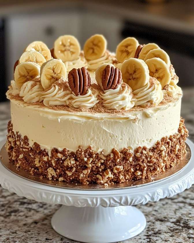 Banana cake ( deep fried dough with a splash of icing sugar )