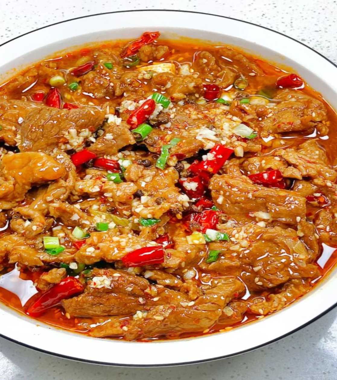 Sliced beef in hot chilli oil(เนื้อสไลด์น้ำมันพริกเนื้อสไลด์น้ำมันพริก)