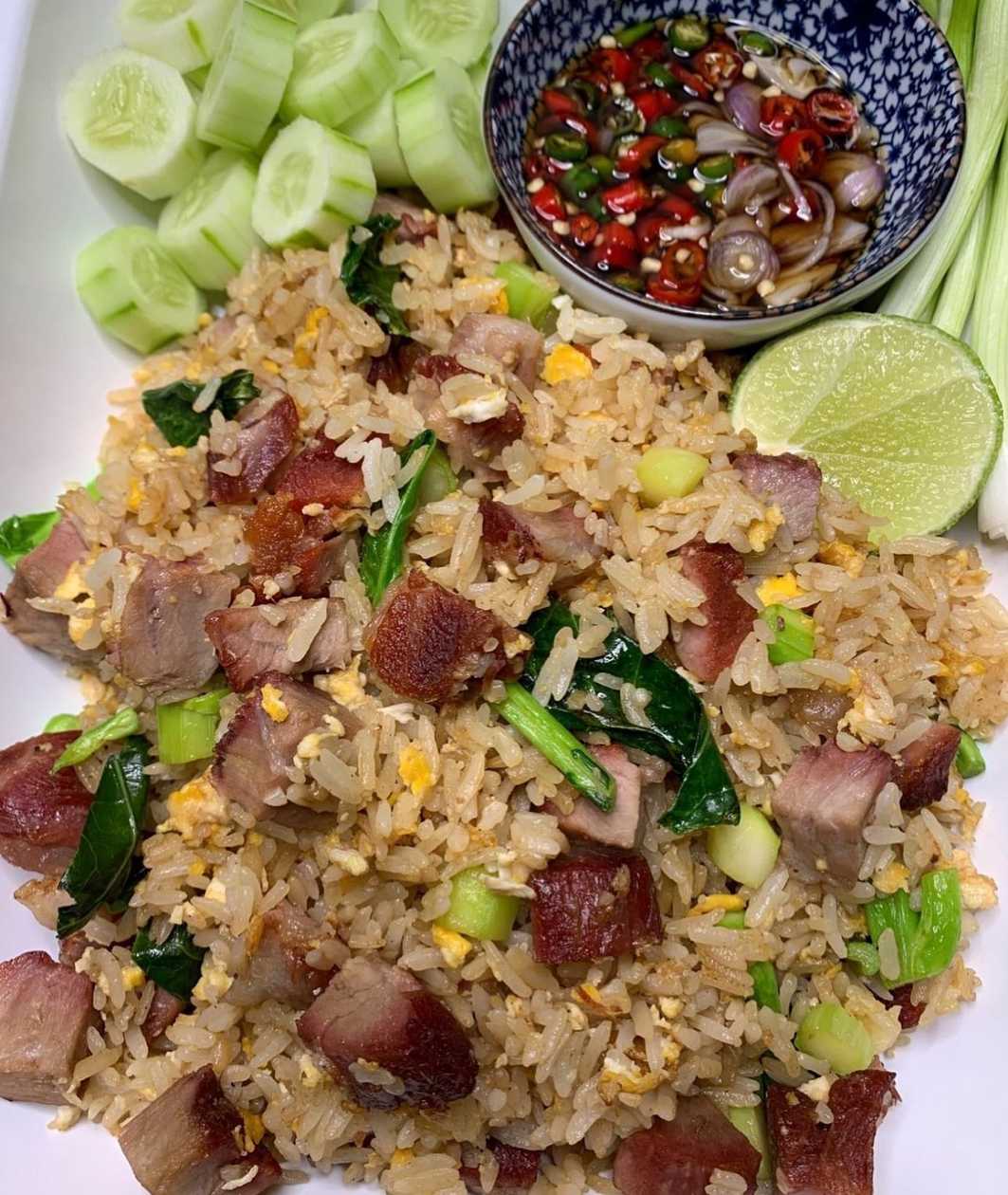 Fried Rice With Barbecued red pork(ข้าวผัดหมูแดง)