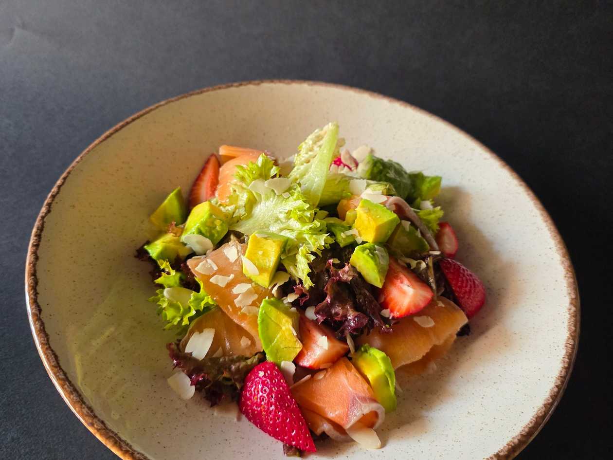 Salmon, Strawberry, and Avocado Salad