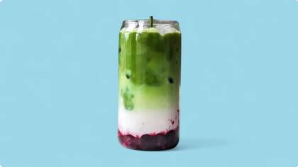 Blueberry Cream Matcha Latte