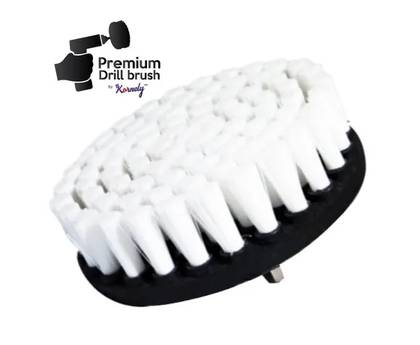 Profesionalus valymo šepetys Premium Drill Brush - ypač minkštas, baltas, 13 cm