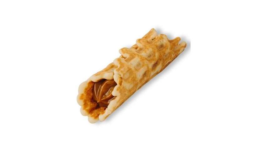 Waffle roll with condensed milk