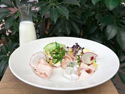 Okroshka with turkey