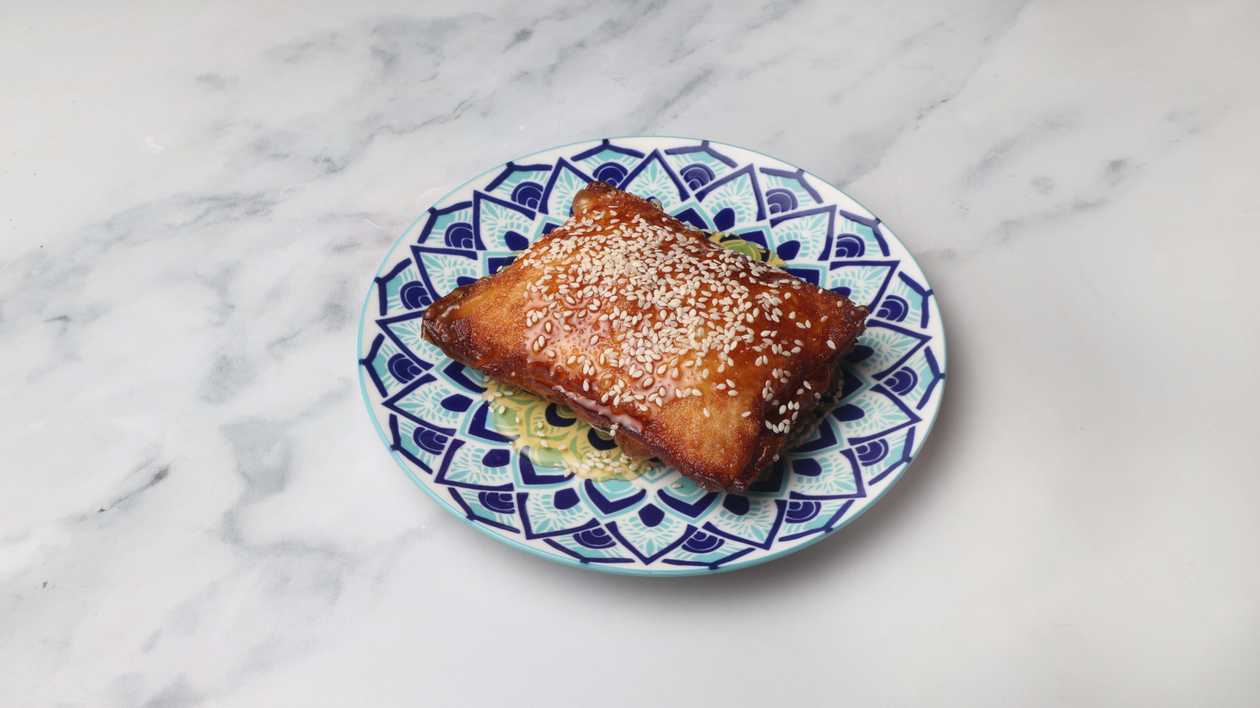Feta with Sesame Crust and Honey