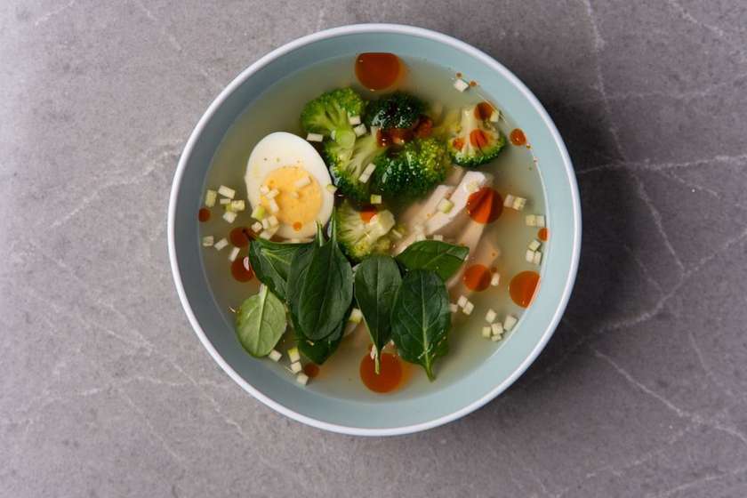Chicken broth with vegetables