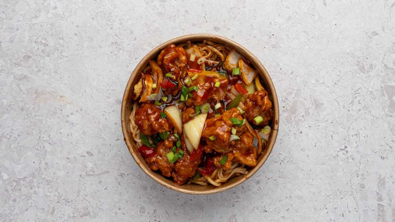 Spicy Crispy Chicken With Egg Noodles