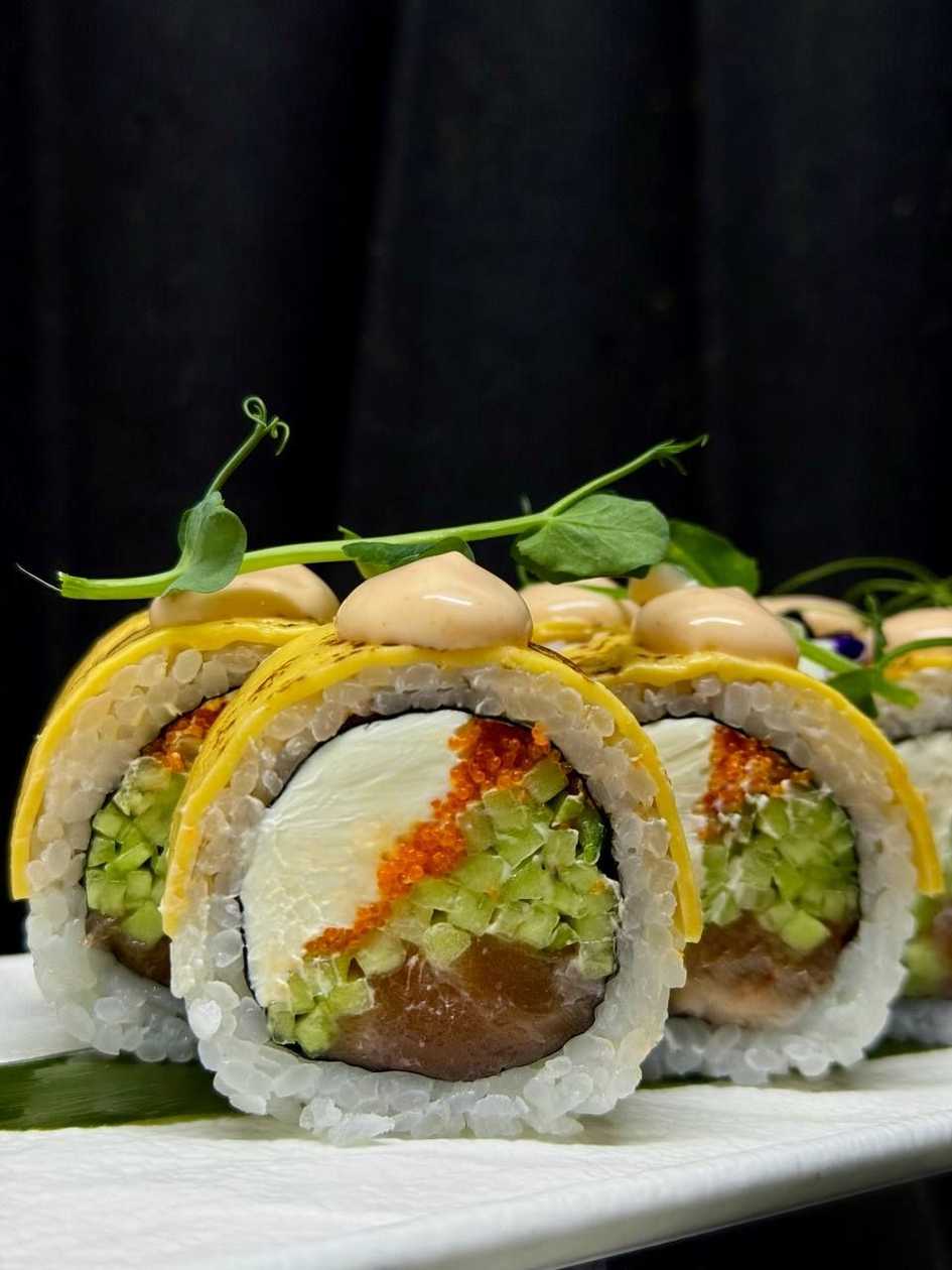 Cheddar roll with lightly salted salmon