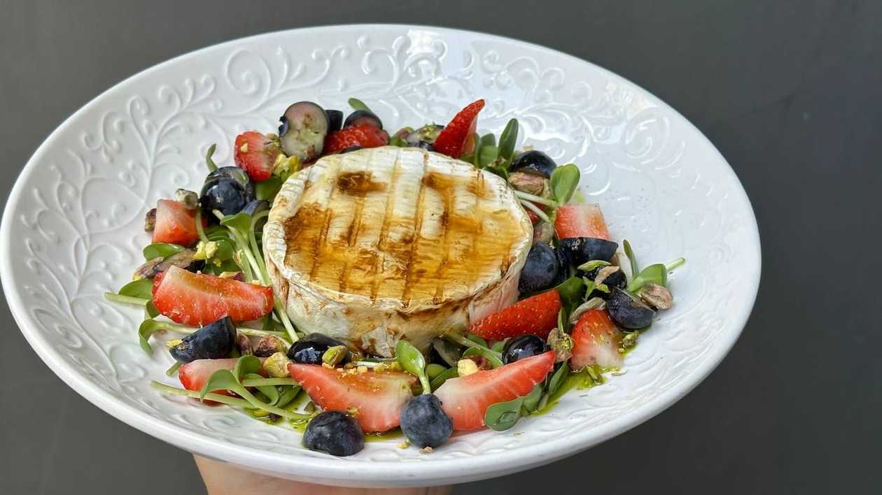 Camembert with Smoked Honey and Berries