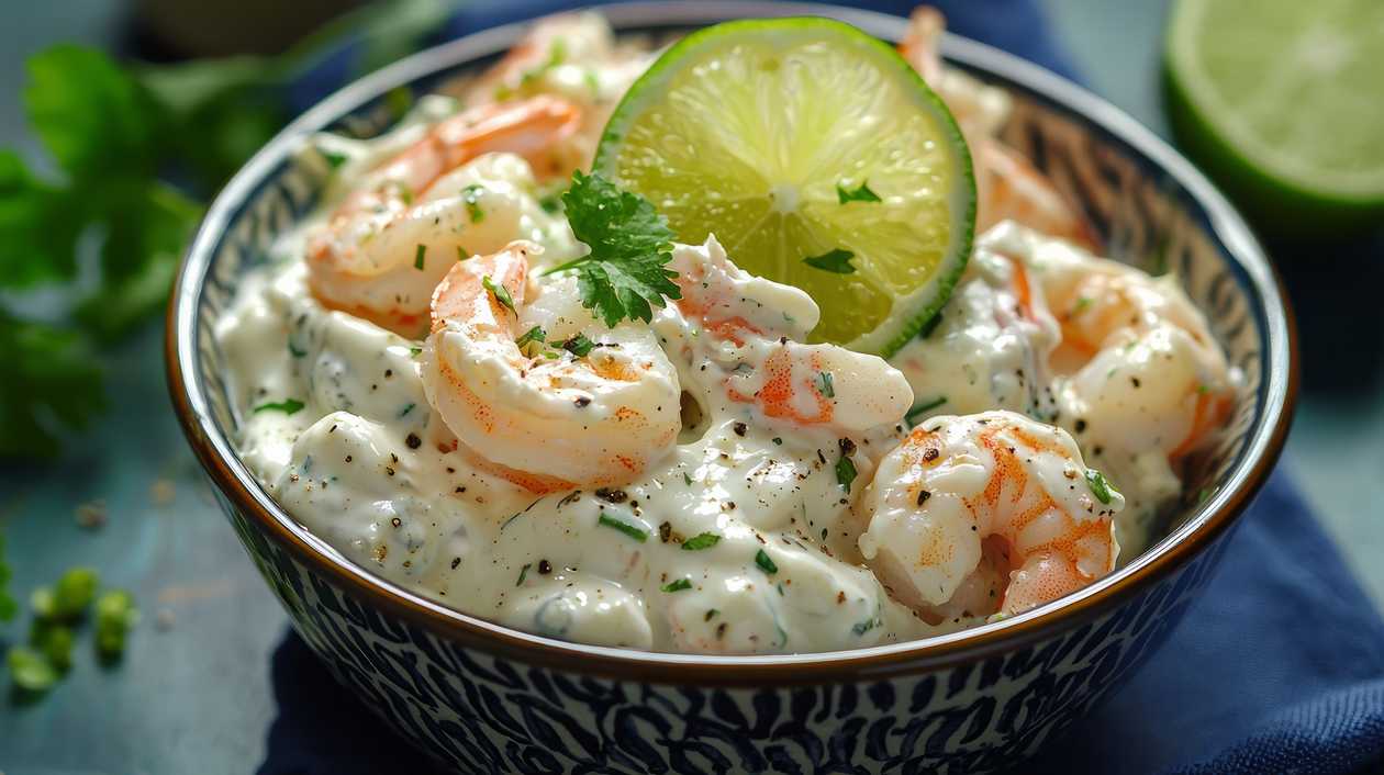 Креветки у вершково-шпинатному соусі