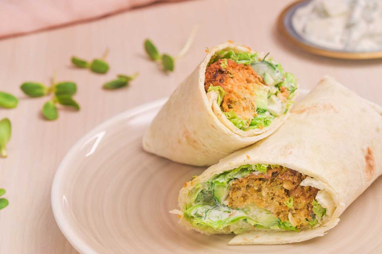 Zucchini and Tzatziki Meatball Wrap