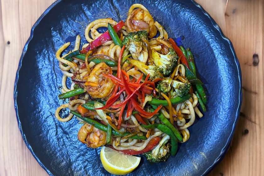 Spicy udon Krevety
