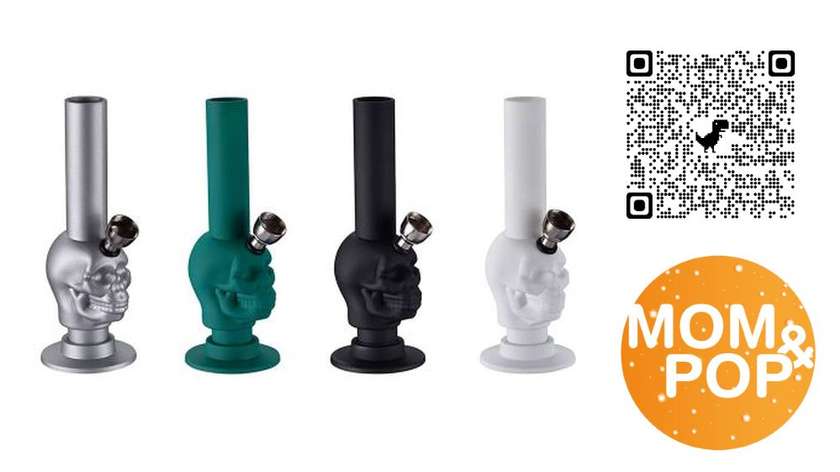 Champ High Skull Silicone Bong, 15cm
