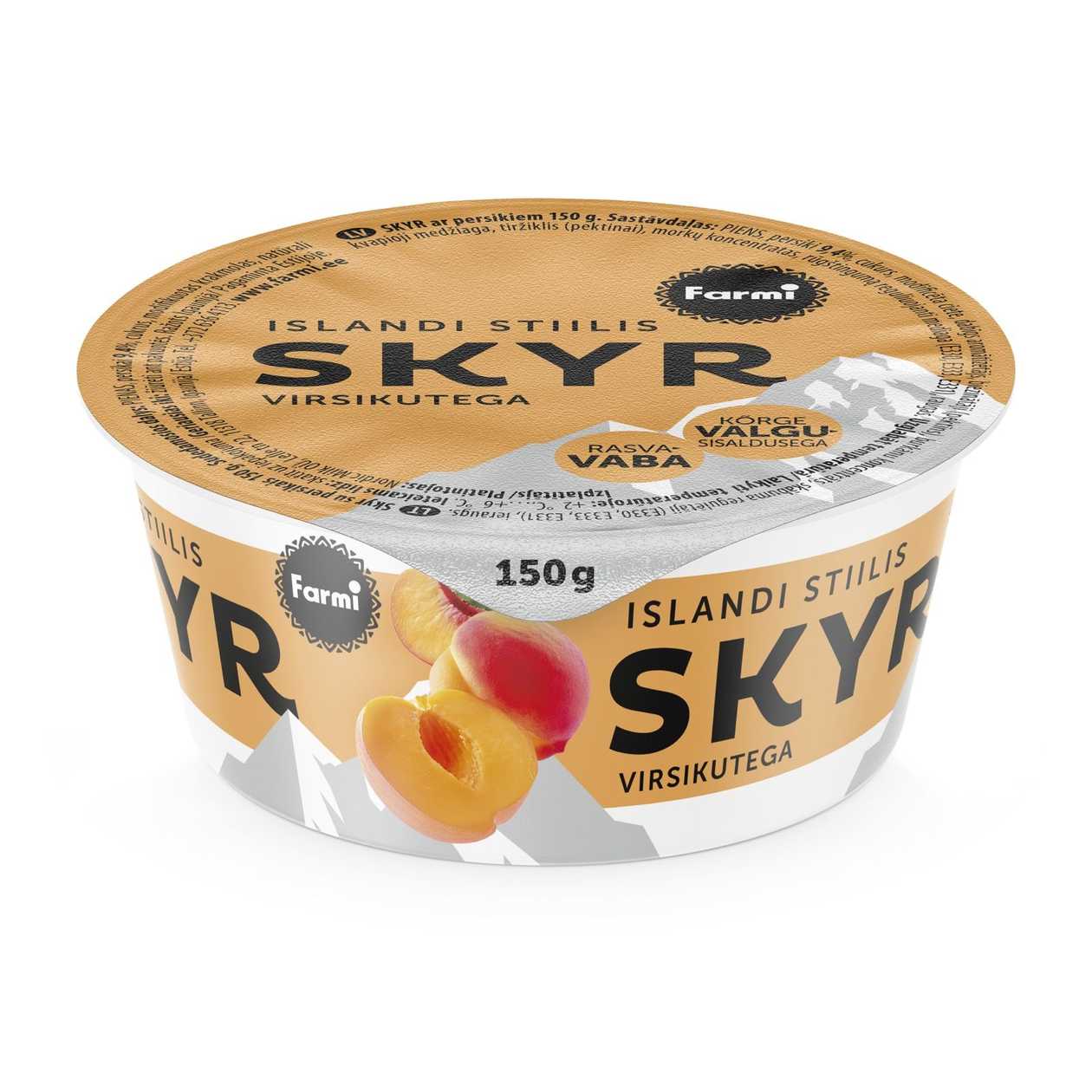 Farmi, virsikutega Skyr jogurt, 150g (aegub peagi)