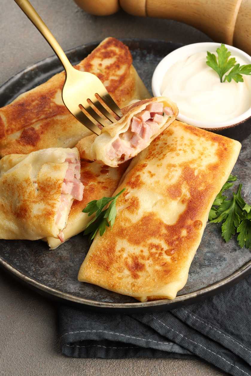 Frozen Crepes with Ham and Cheese