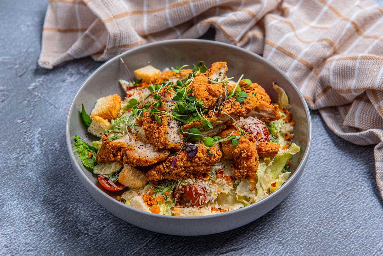Caesar Salad with crispy chicken