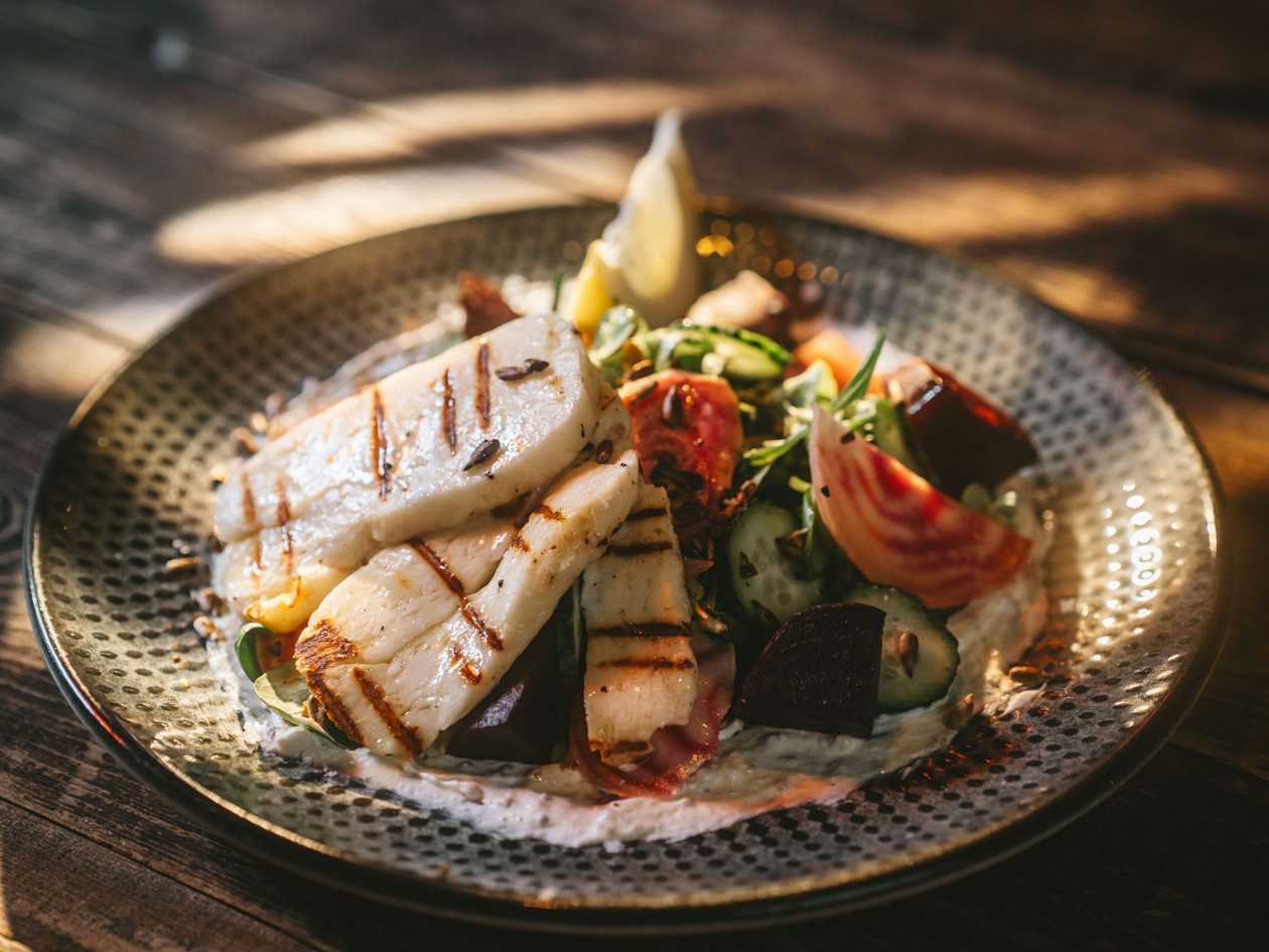 Grilled Halloumi salad
