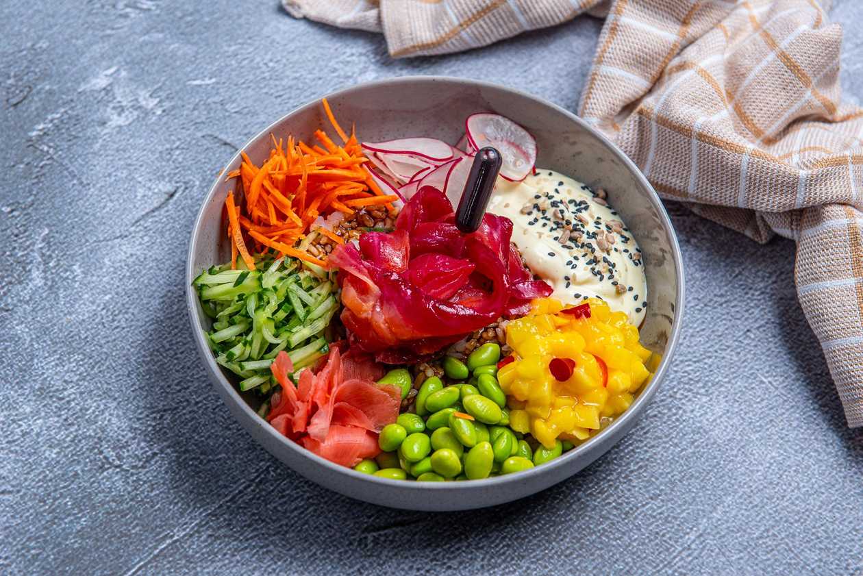 Poke with salted salmon