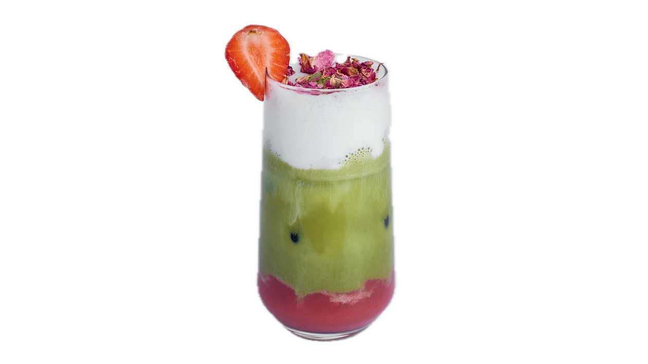 Truskawkowe Matcha latte