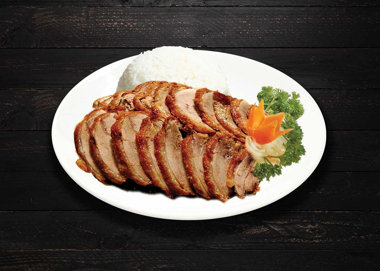 51 Crispy Roast Duck with Homemade Hoisin Sauce, Jasmine Rice