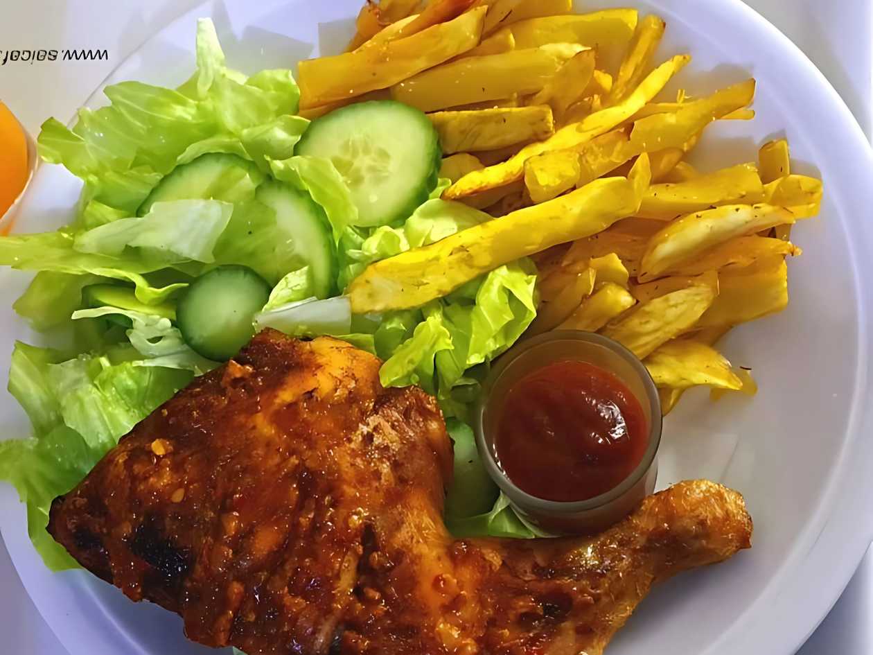 Grilled Chicken With Yam Chips