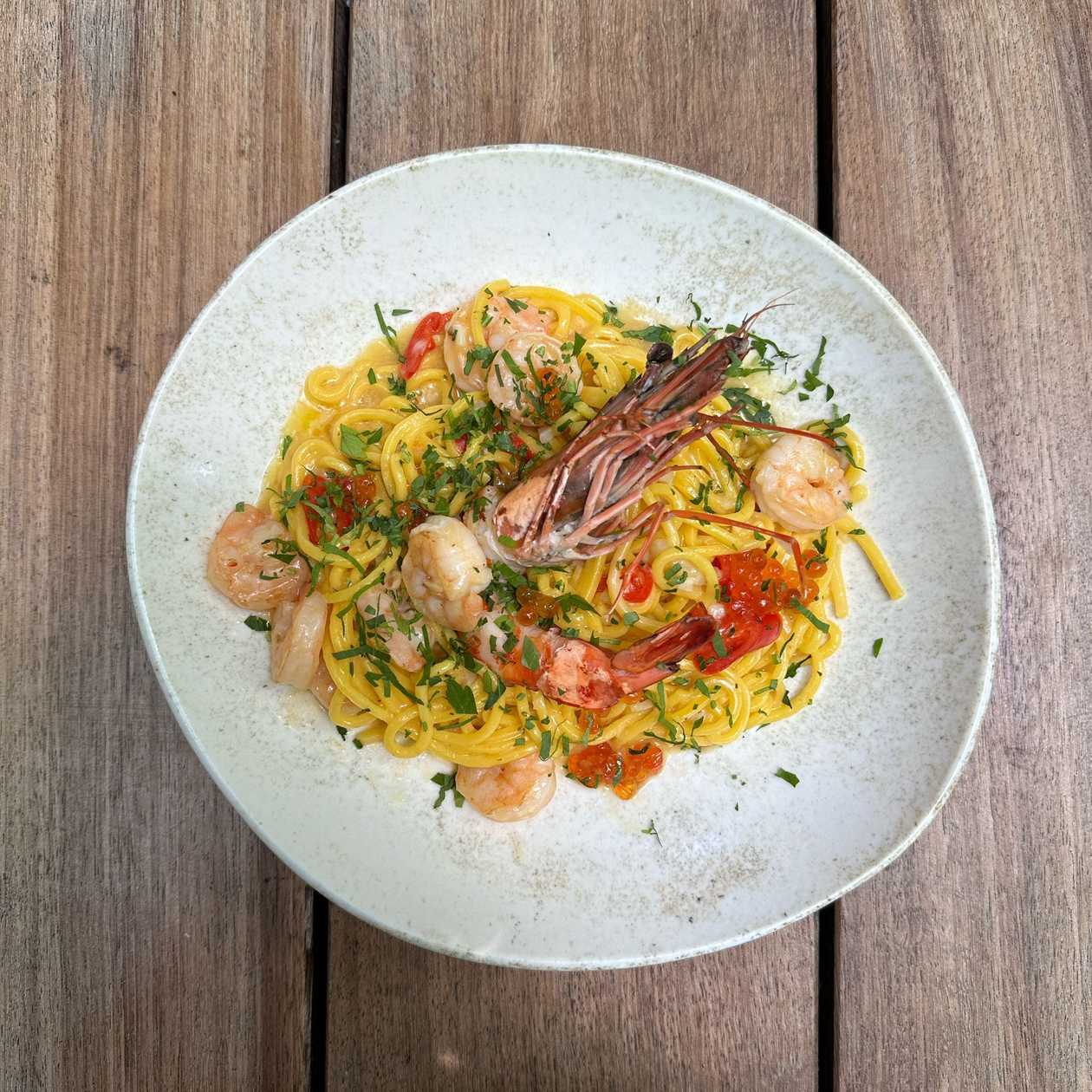 Spaghetti Aglio Olio with Shrimp