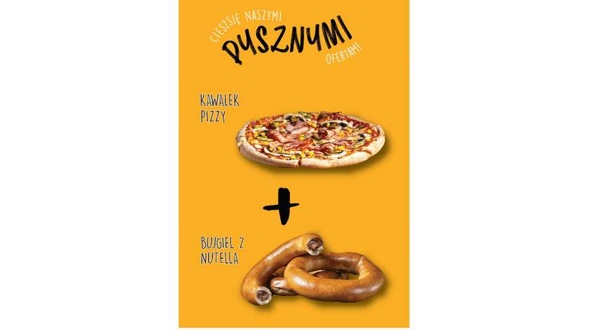 Combo 1 - Kawałek pizzy + Bajgiel z Nutellą za 15 PLN