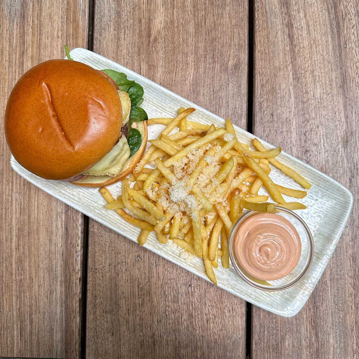 Burger with Brie and Chili Jam