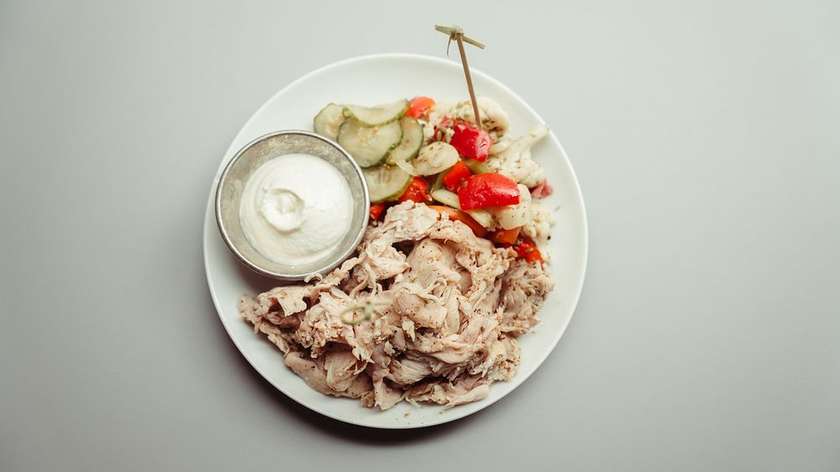 Turkey pastrami on a plate