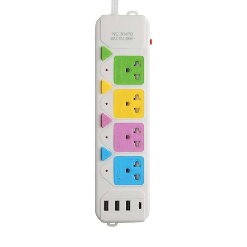 დენის დამაგრძელებელი 4პორტიანი/Power Strip 4 Outlets 3 USB 1 Type-C Ports