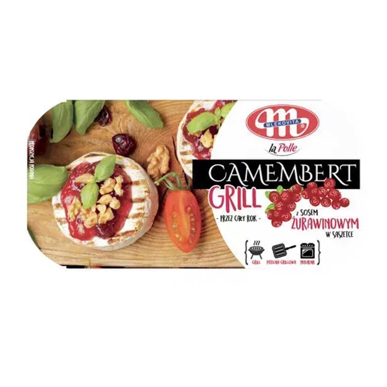 Camembert Cheese for Barbecue with Cranberry Sauce Mlekovita 2x100g + sauce 30g (expires soon)