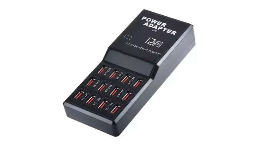 Andowl Charging Station with 12 USB-A Ports 60W in Black