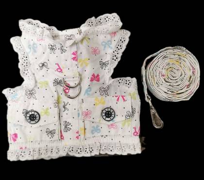 Pet Fashion Dress With Bow Harness - Xsmall