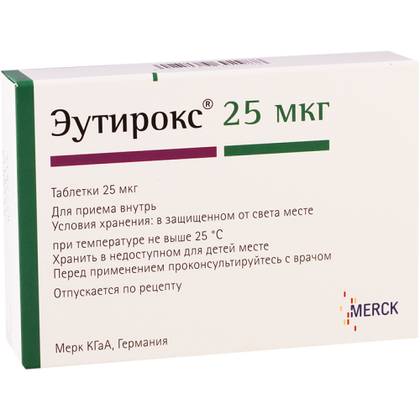 ეუთიროქსი ტაბლეტი  25მკგ #100