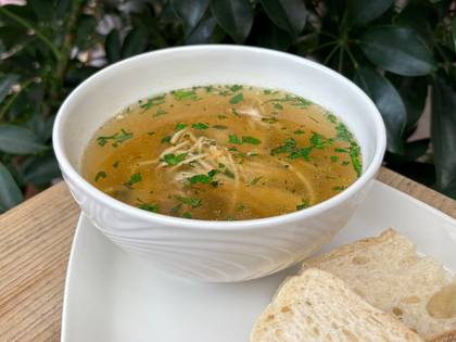Chicken soup with homemade pasta