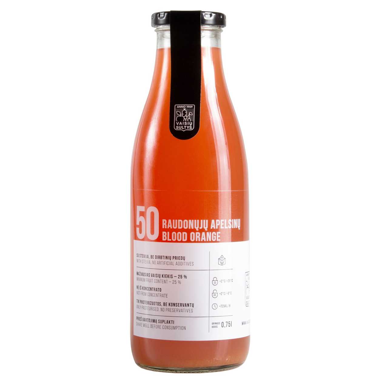 Raudonųjų apelsinų skonio sulčių gėrimas 0.75l