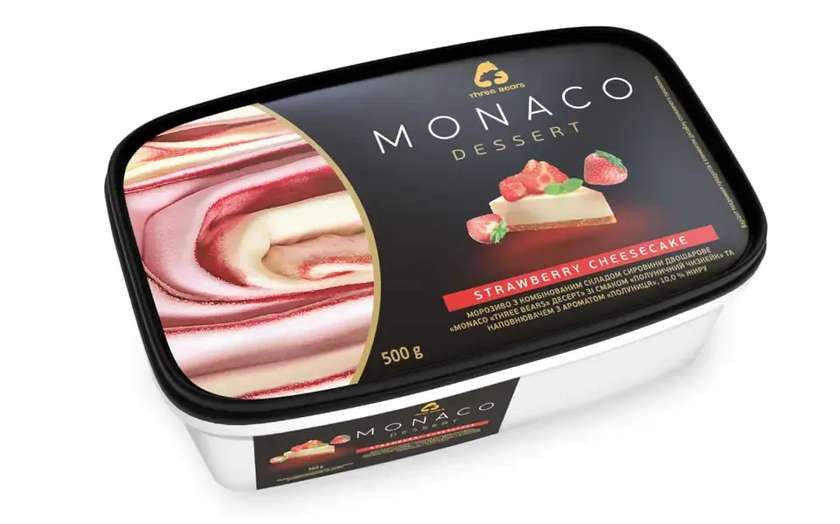 Морозиво "Полуничний чизкейк" "Monaco Dessert"