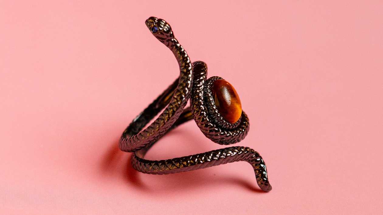 Tiger Eye Snake Ring