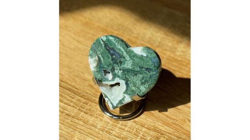 Moss Agate Heart 1