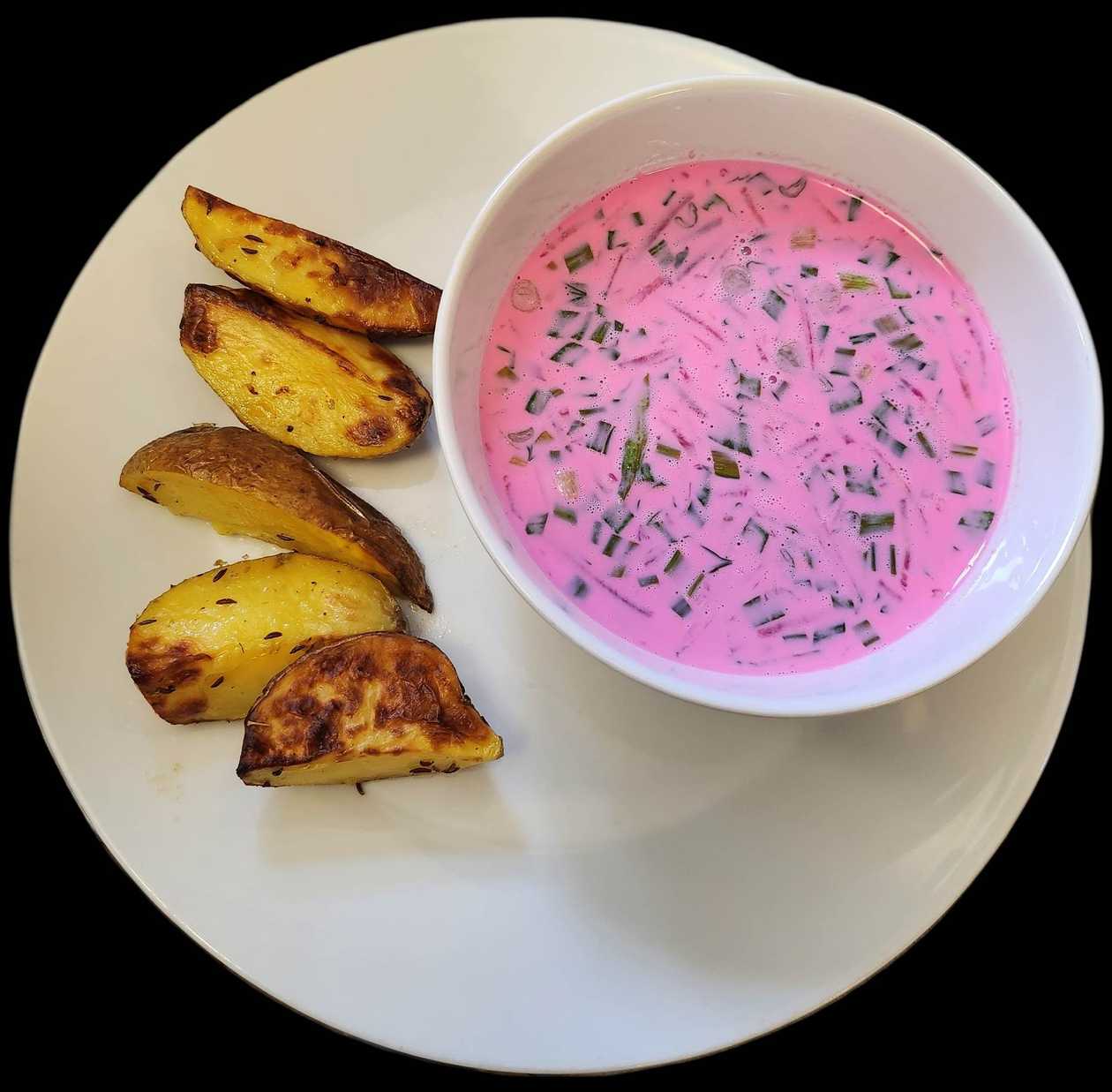 Cold Beetroot Soup with Potatoes