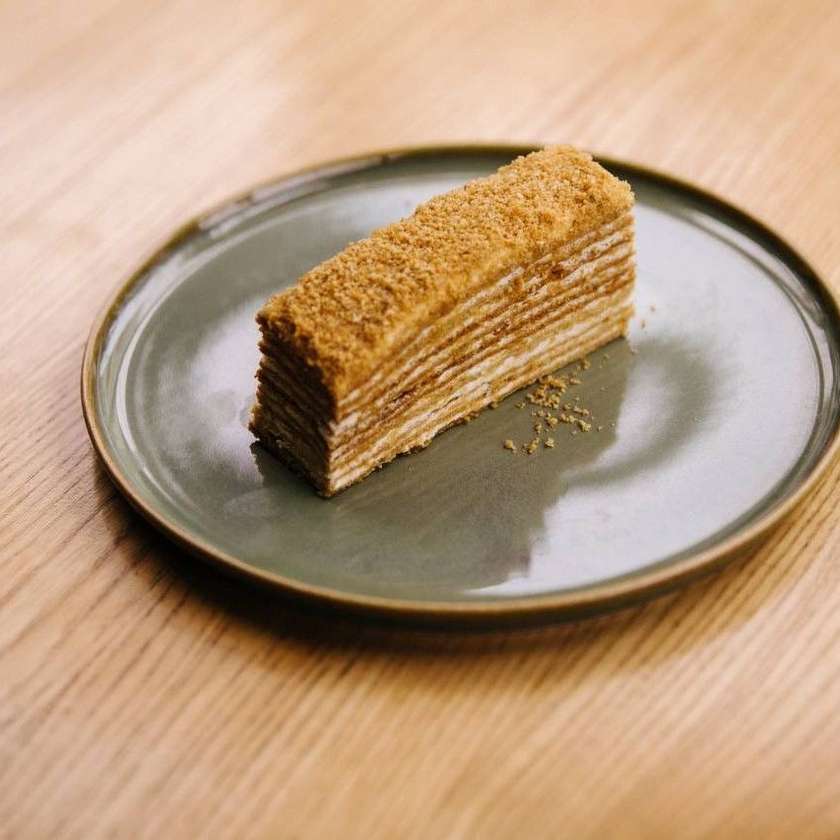 Homemade medovik (honey cake)