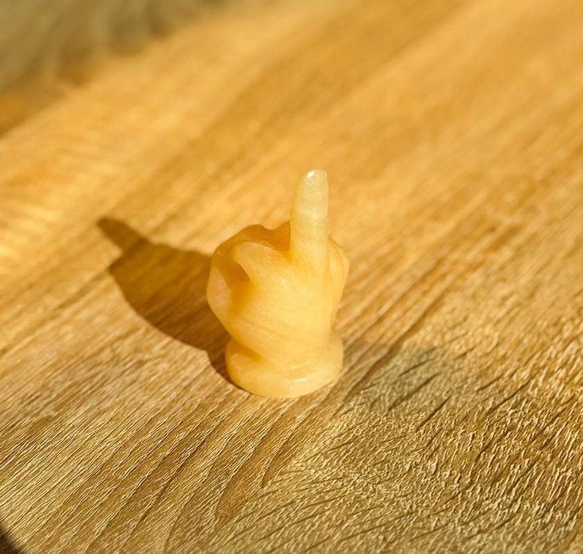 Orange Calcite Middle Finger