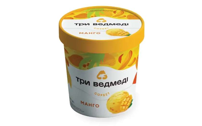 Морозиво сорбет манго "Три Ведмеді"