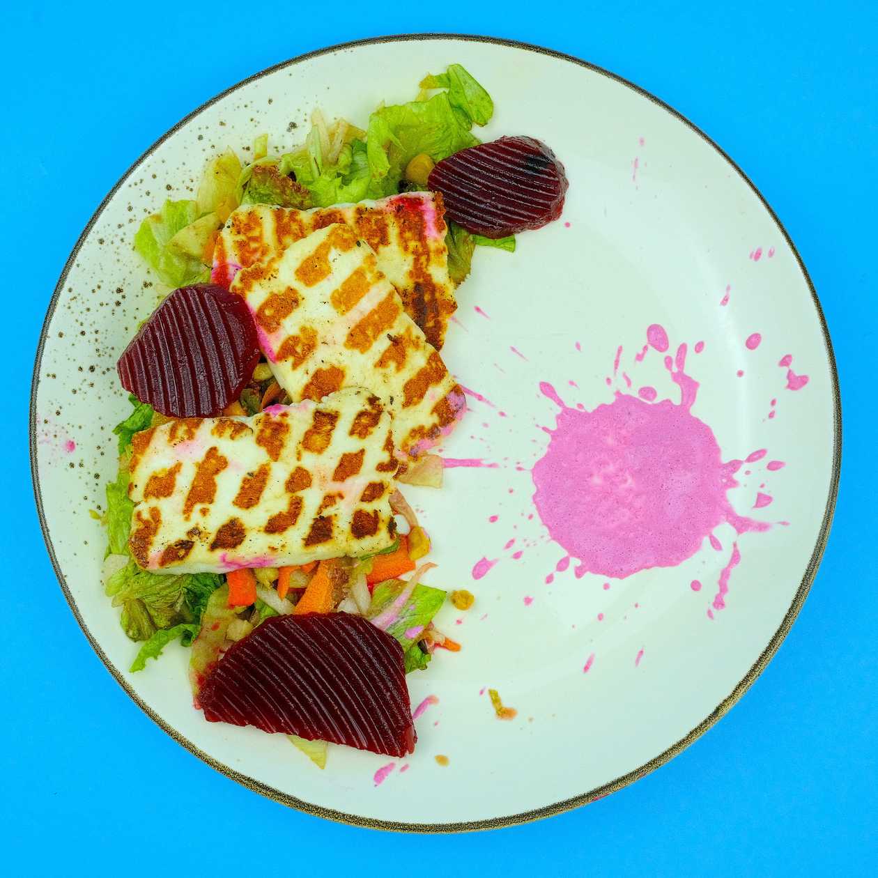 halloumi grill cu roșii coapte