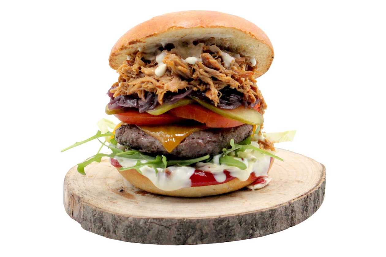 ZESTAW PORK & BEEF MEGA BURGER + PIECZONE ZIEMNIAKI