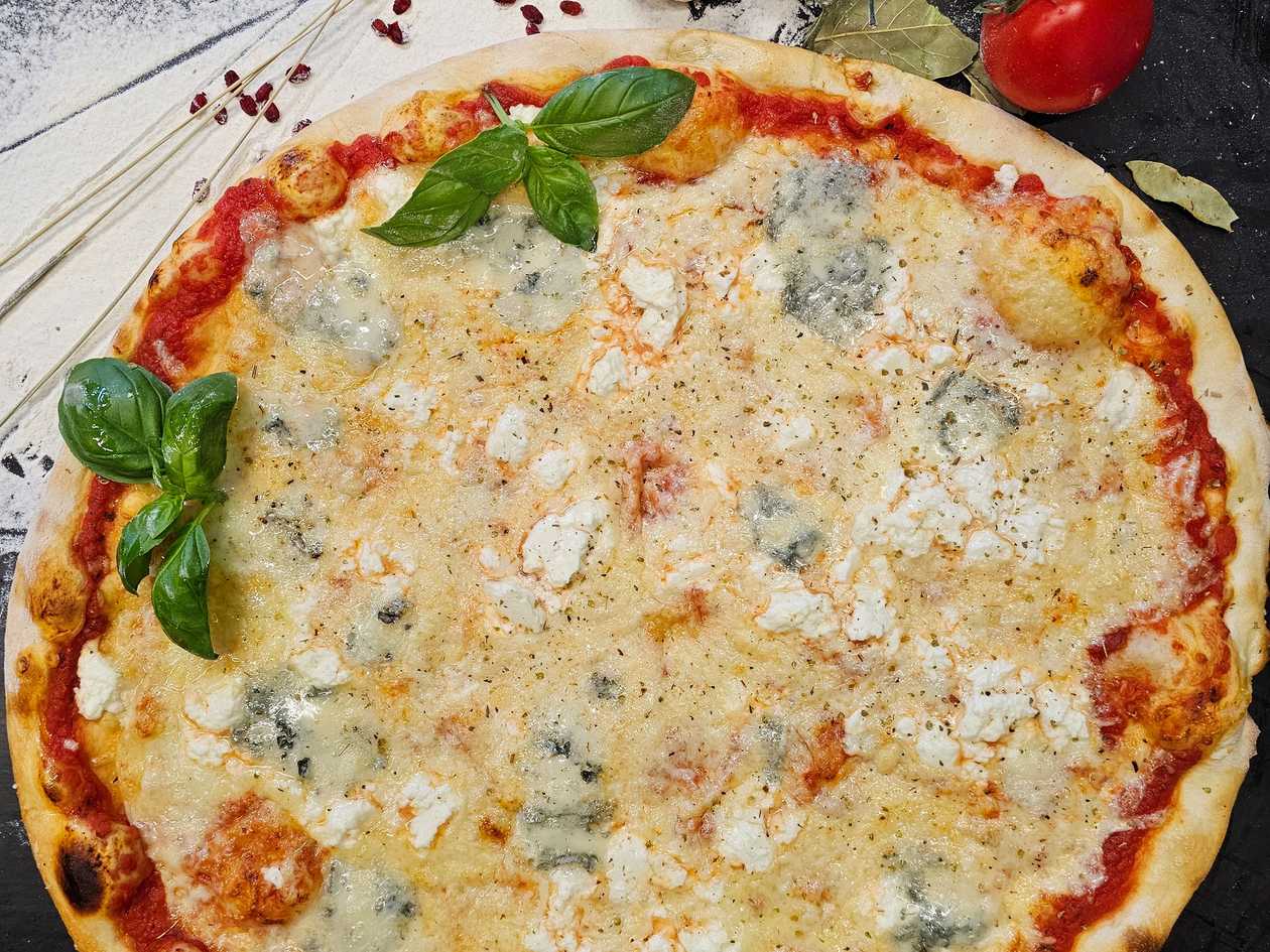Four-cheese pizza